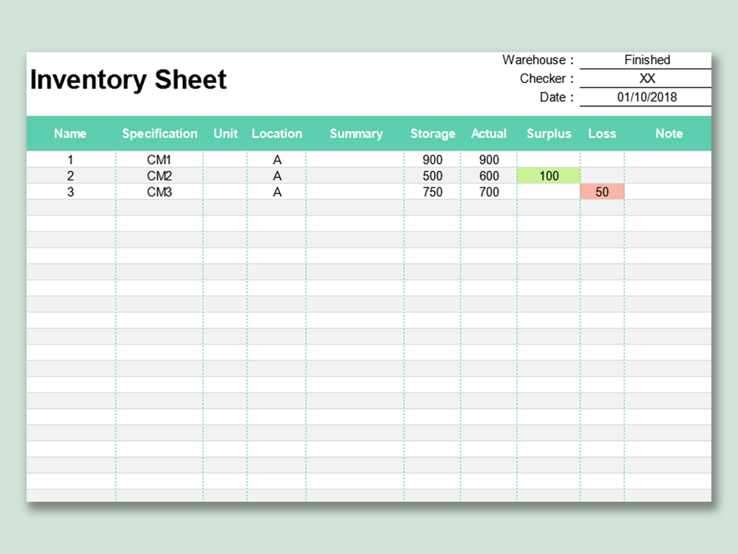 download inventory template php